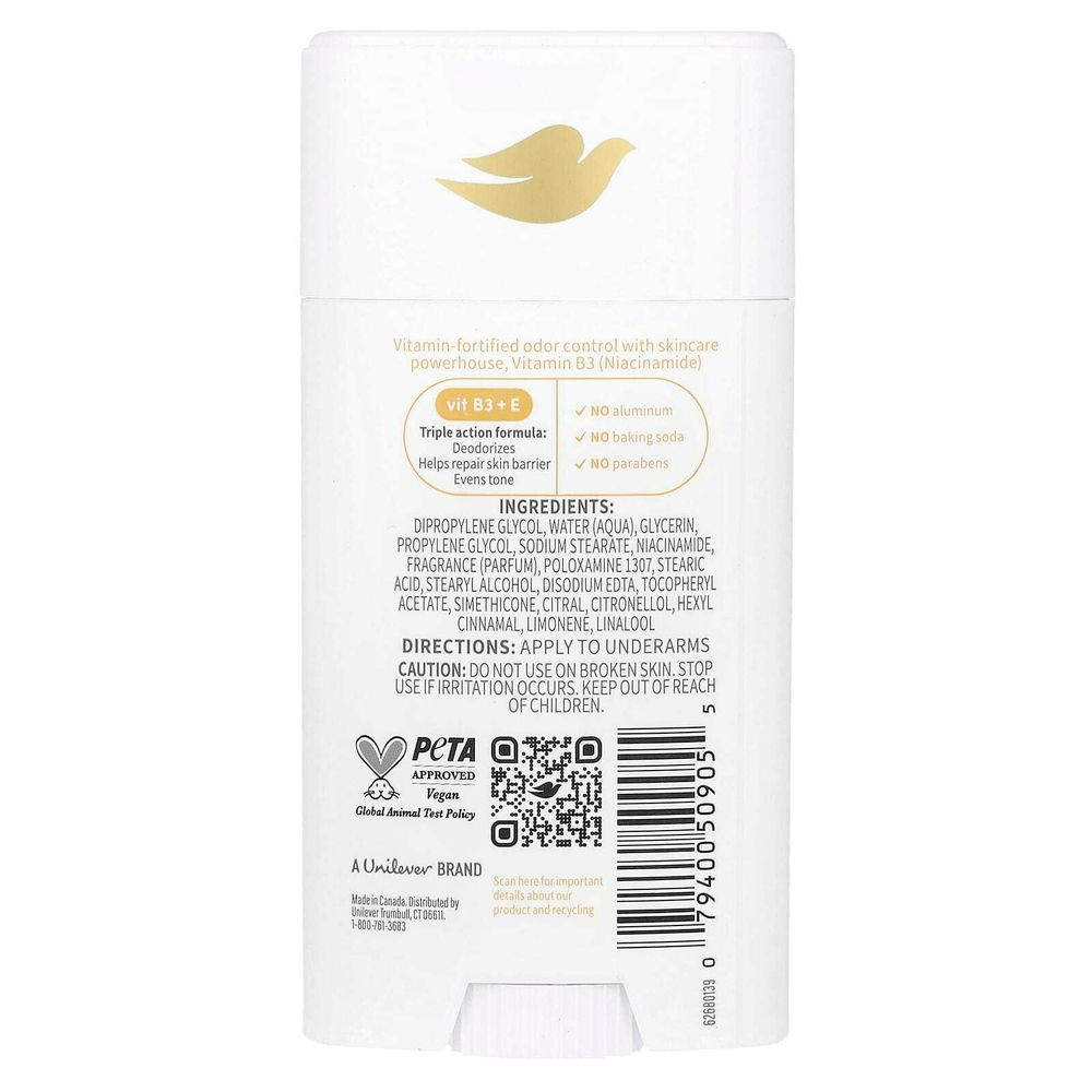 Dove, Vitamin Care + дезодорант, персики и масло ши, 74 г (2,6 унции)