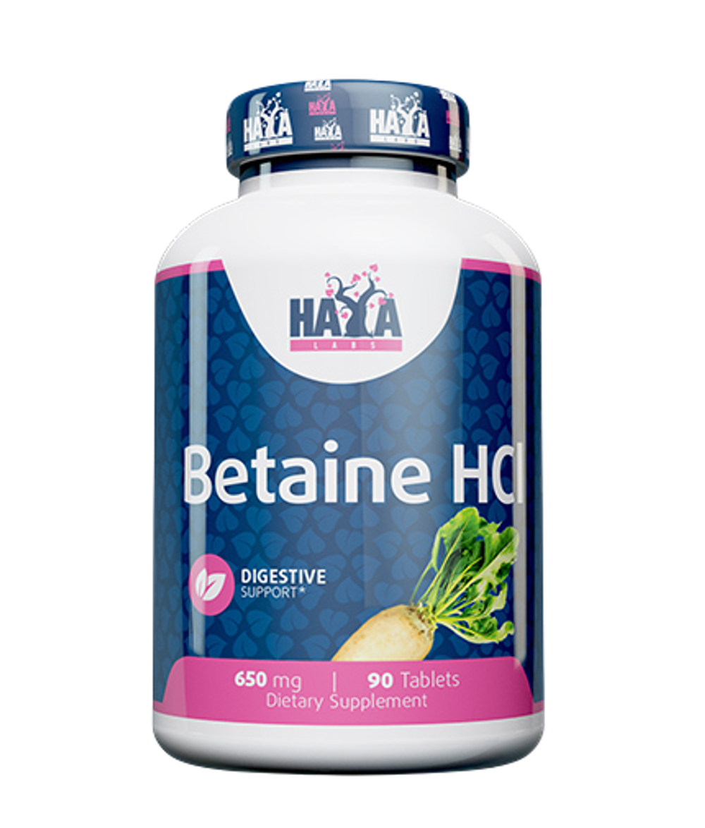 HaYa Labs Бетаина гидрохлорид (Betaine HCL) 650mg 90 tab