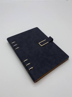 Блокнот органайзер А5 на кольцах 96 л. на магните в линейку грнанитно-серый(5919-4)