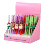 Ручка шариковая, масляная, Basir, синие чернила, серия "Новый год", с резиновой фигуркой на брелоке, 30 шт