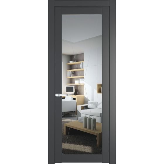Межкомнатная дверь эмаль Profil Doors 1.1.2PM графит остеклённая
