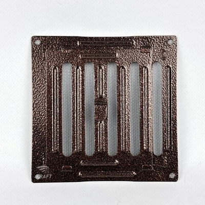 Решетка регулируемая металлическая с москитной сеткой 150х150 мм медного цвета