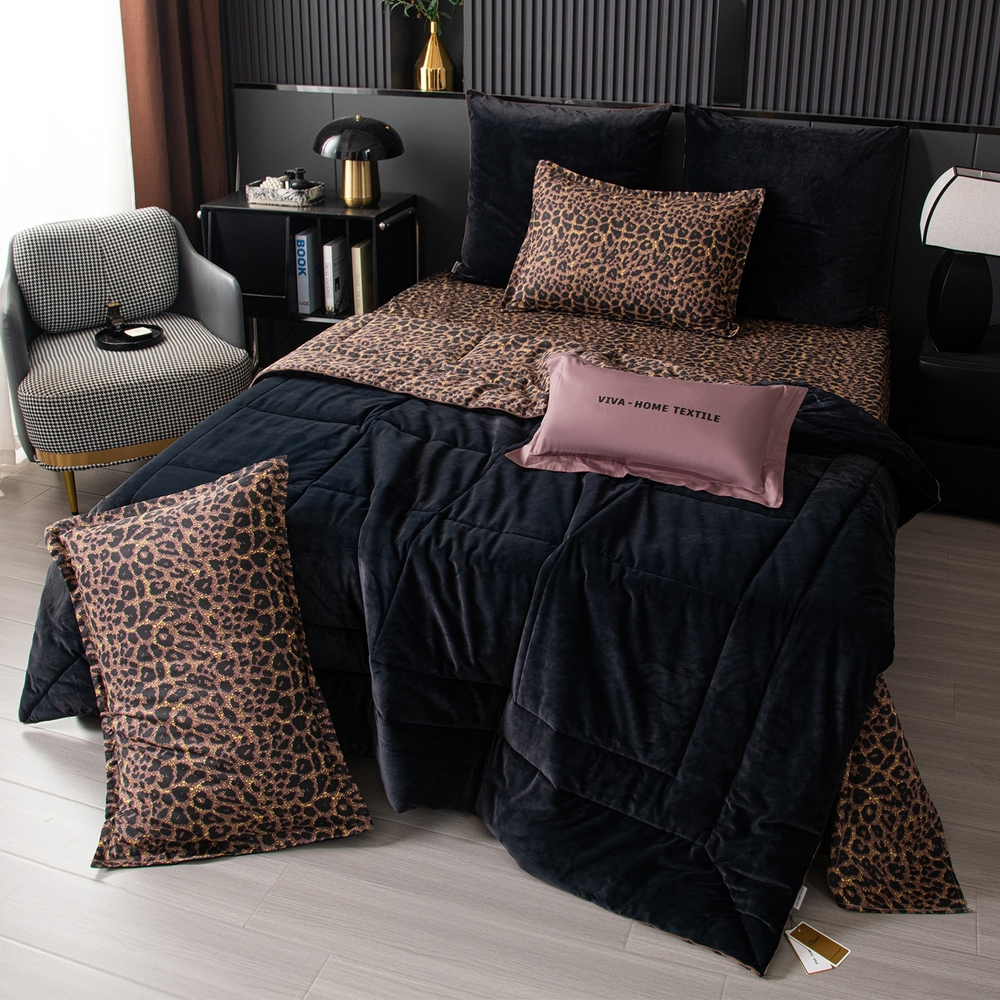 Комплект постельного белья на резинке Сатин Velouria Luxe с Одеялом VLR004