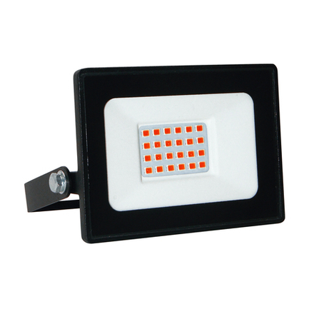 ULF-Q517 20W-RED IP65 220-240V BLACK Прожектор светодиодный. Красный свет. Корпус черный. TM Volpe