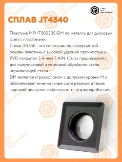 Пластина MPHT080305-DM JT4340 STI 1 штука СпецТехинструмент