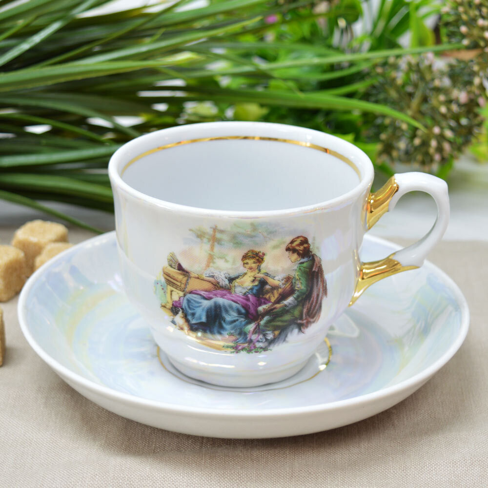 Чайная пара 250мл форма Тюльпан Мадонна