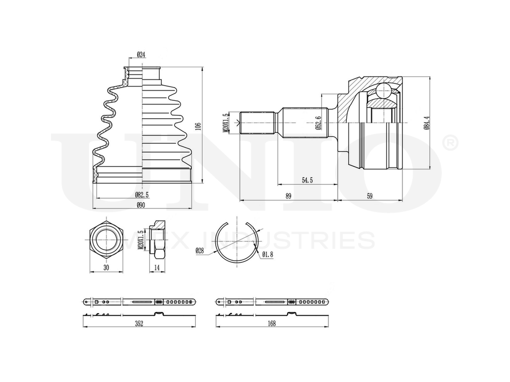 ШРУС внешний UNIO CVJ-20174