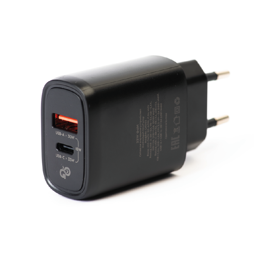 Сетевое зарядное устройство GoGadget CityPump 33W 1хUSB-C 1xUSB-A GaN