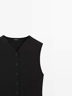 Massimo Dutti Жилет без рукавов, черный