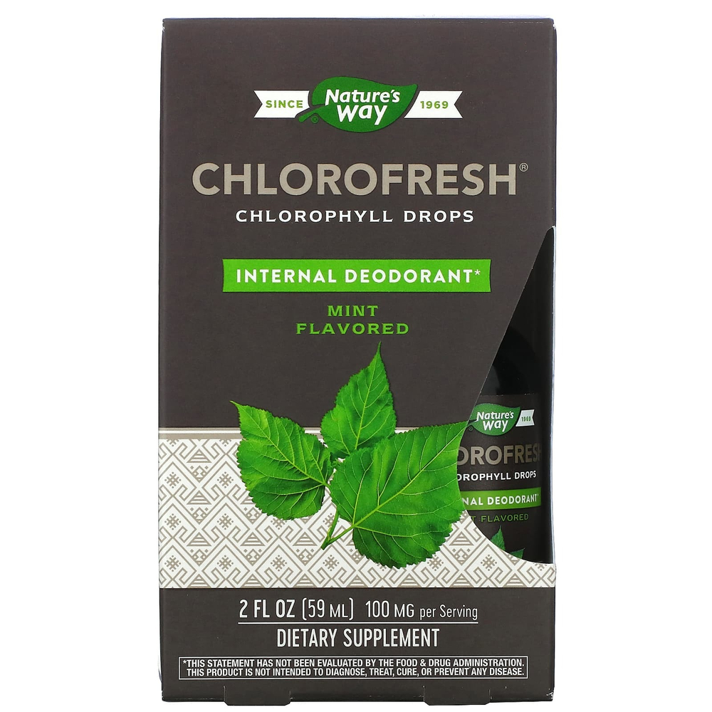 Nature's Way, Chlorofresh, капли с хлорофиллом, мята, 59 мл (2 жидк. унц.)
