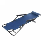 Шезлонг (раскладушка) 153*60*79см «Комфорт» с подголовником, 2 положения, синий ДоброСад