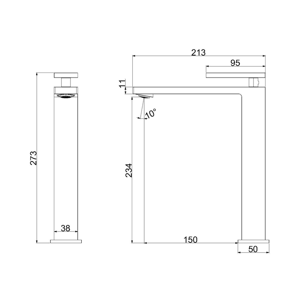 Смеситель для раковины Vincea Dice VBF-2DS2BG однорычажный, брашированное золото