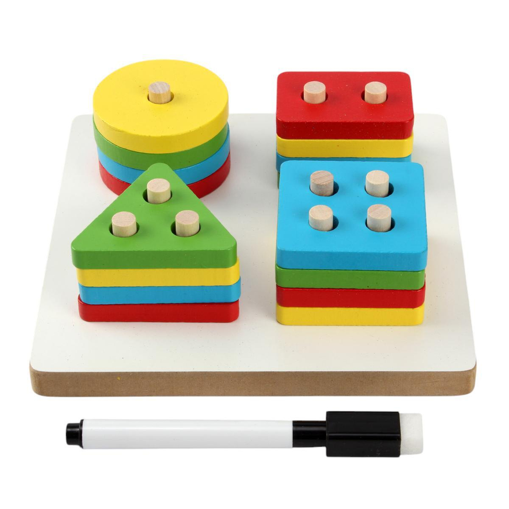 Развивающая игрушка деревянная Сортер гвозди 4 шт, коробка C-41844