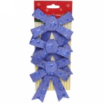 Бант на ёлку «Звездопад» 8*11 см (набор 3 шт), Синий