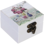 Шкатулка деревянная с зеркалом «МАРЦИПАН», ароматная вербена, 6.5*6.5*4.5см (в коробке)