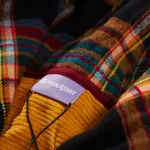 Рубашка YMKASHIX Velvet Button Det Бордовый-Горчичная