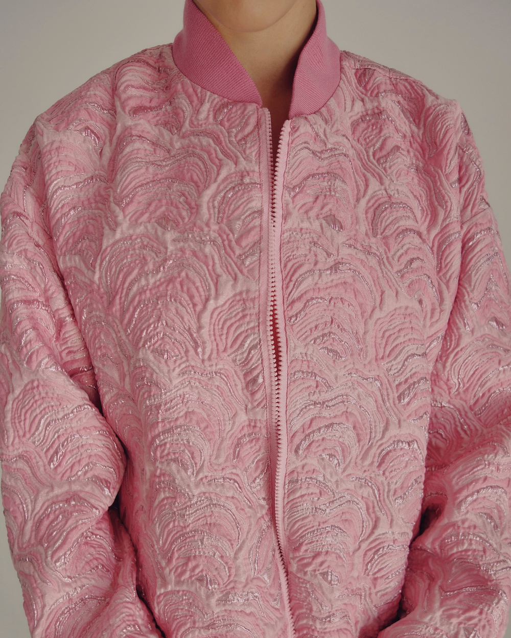 Peony pink bomber jacket