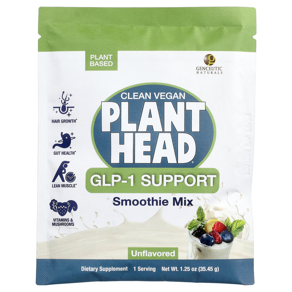 Genceutic Naturals, Plant Head®, смесь для поддержки уровня ГПП-1, смесь смузи, без добавок, 35,45 г (1,25 унции)