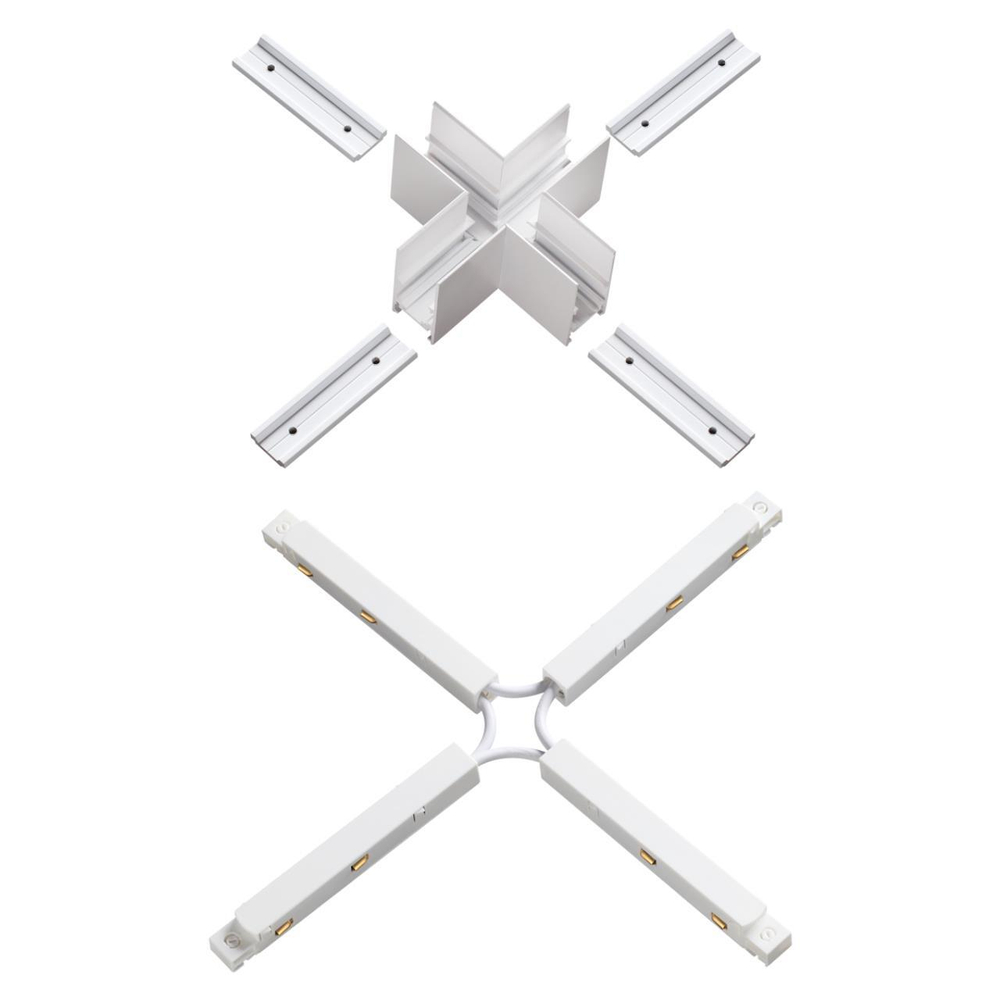 135127 SHINO NT21 033 белый Соединитель с токопроводом для шинопровода Х-образный IP20 48V FLUM