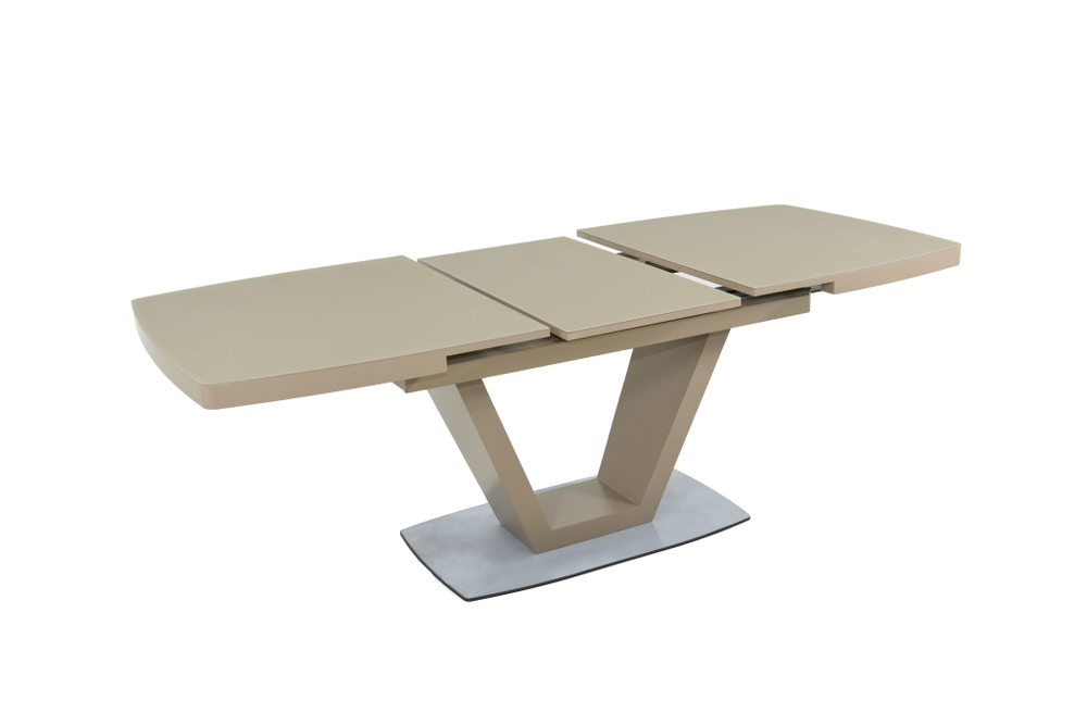 Стол Аврора Фоджа, Стекло, 160см, Капучино