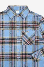 Рубашка  RUFF Global ripped plaid синяя
