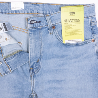 Новые высветленные светло-голубые шорты Levi's 412, S (31)