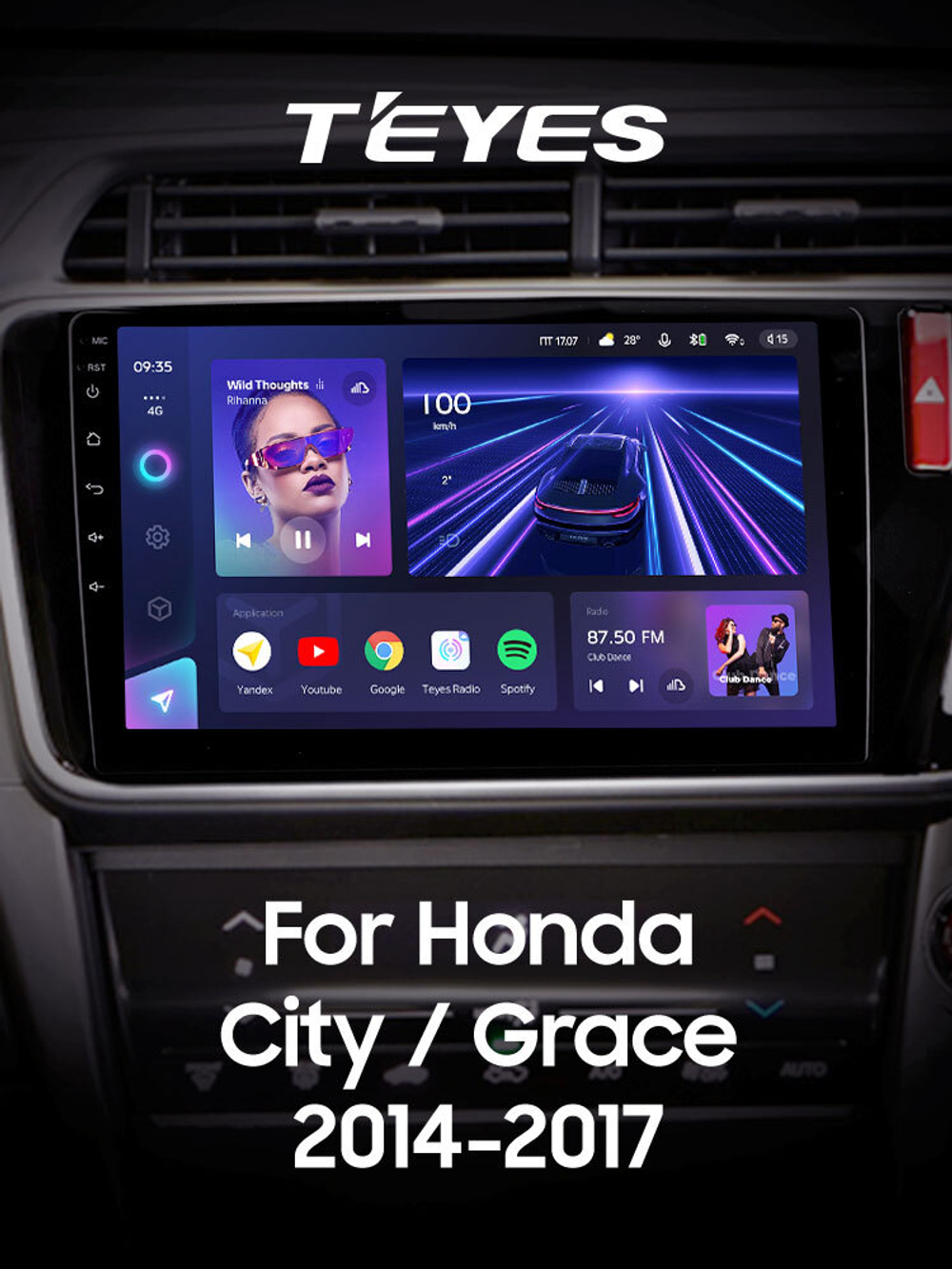 Teyes CC3 10,2" для Honda City, Grace 1  2014-2017 (прав)