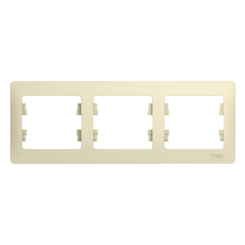 Рамка GLOSSA горизонтальная 3 поста бежевая Schneider Electric