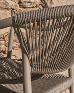 Уличный стул Livadia из алюминия цвета таупе и веревки