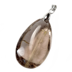 Кулон "Капля" раухтопаз-волосатик