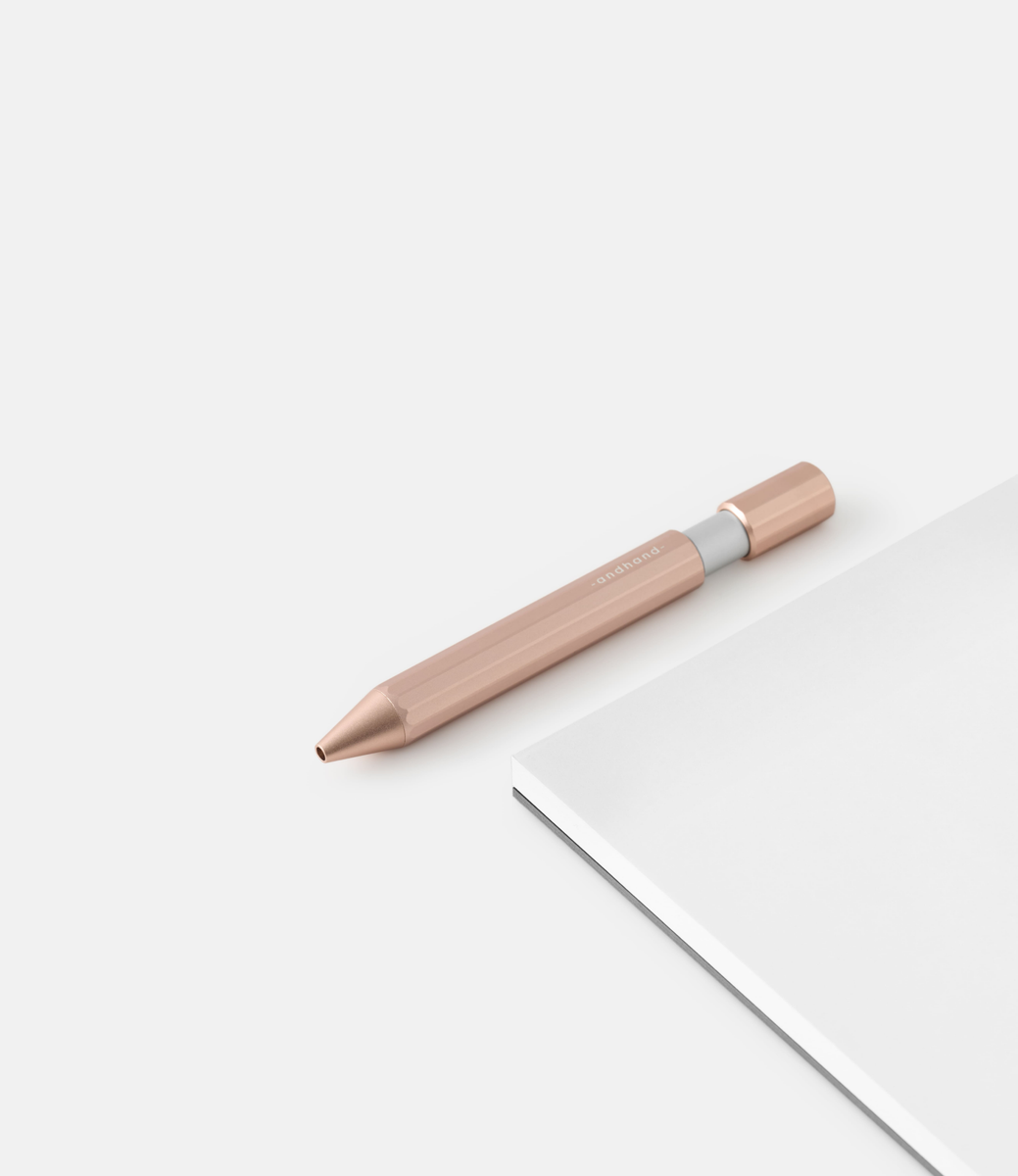 Andhand Aspect Retractable Pen Blush Pink — ручка-роллер из аллюминия