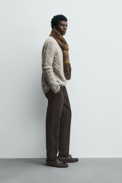 ZARA БРЮКИ ЧИНОС SKINNY FIT, КОРИЧНЕВЫЙ