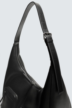 ZARA СУМКА ЧЕРЕЗ ПЛЕЧО С КАРМАНАМИ, ЧЕРНЫЙ