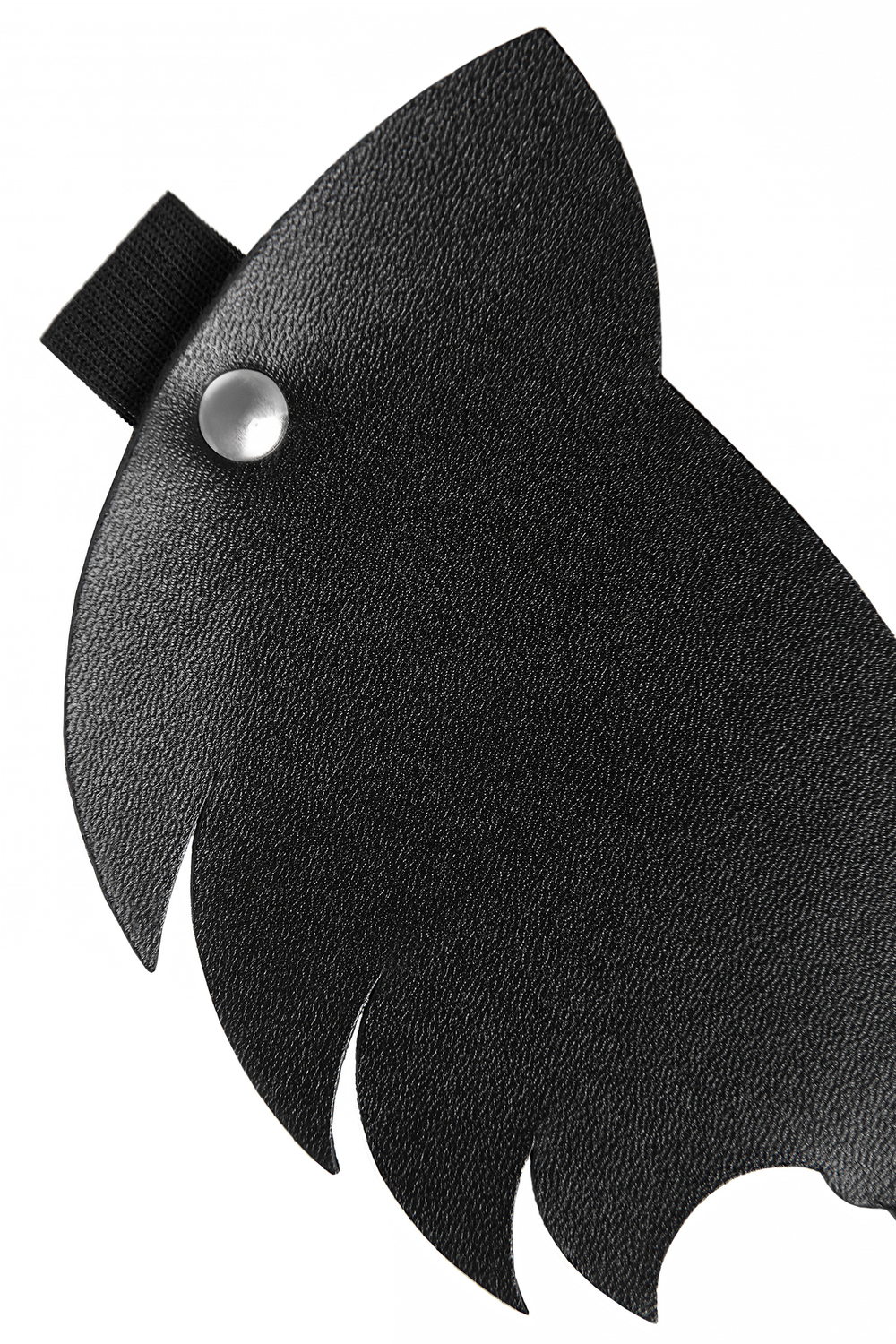 Маска с ушками кошки закрытая натуральная кожа чёрная