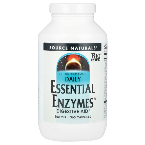 Source Naturals, Daily Essential Enzymes®, 500 мг, 360 капсул