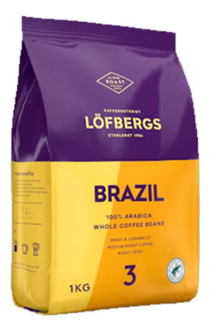 Кофе LÖFBERGS BRAZIL, в зёрнах, 1кг. Лофбергс