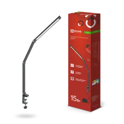 Светильник настольный светодиодный PLUS ССС-02Ч 15Вт 3000-6500К 600Лм USB, с адаптером, струбцина ЧЕРНЫЙ IN HOME