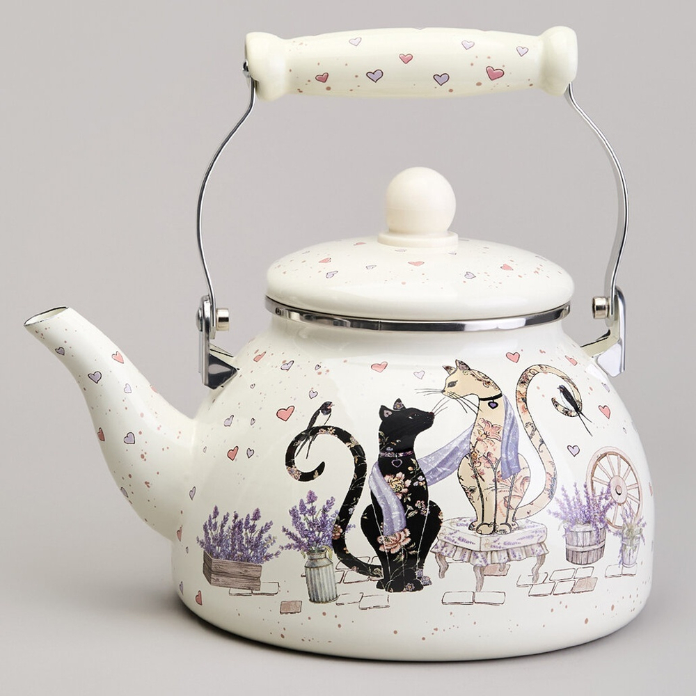 Чайник 2,6л эмаль "Lavander cats"