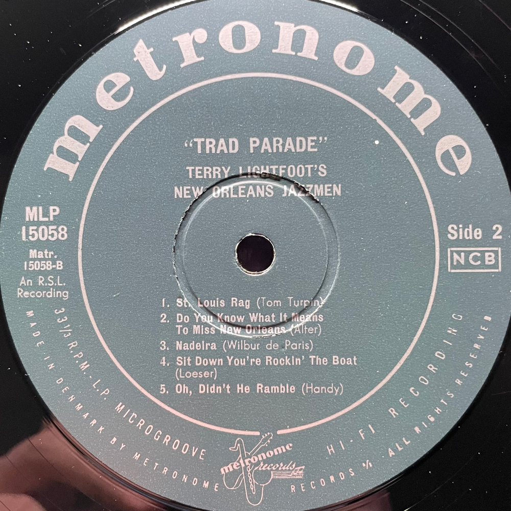 Terry Lightfoot And His New Orleans Jazzmen ‎– Trad Parade (Дания 1960г.)