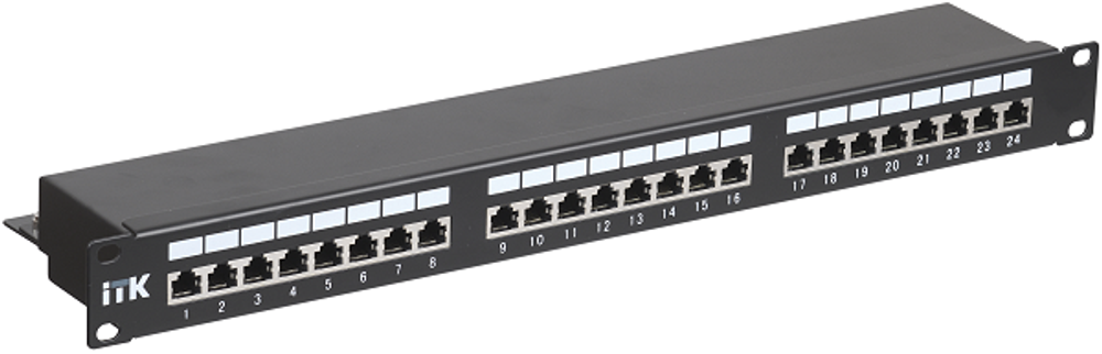 Патч-панель 19", 24xRJ45, STP, Кат. 5е ITK PP24-1UC5ES-D05