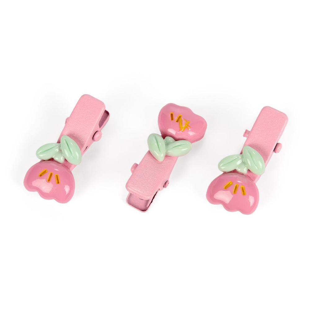 Зажимы для волос детские 3шт "Розовое облако", тюльпаны (JINRE TRAVEL)