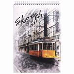 Скетчбук, рисовальная бумага 300 г/м2, 195х300 мм, 20 л., гребень, SoftTouch, брайль, "Трамвай", 97323