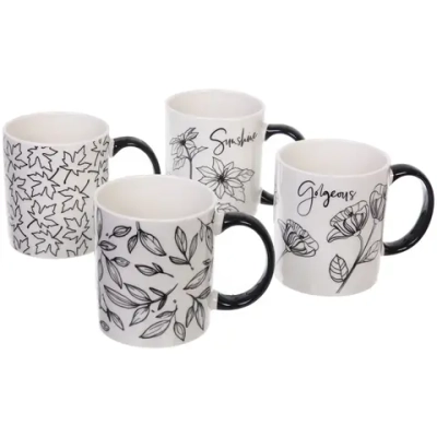 Кружка керамическая 350мл «Монохром», микс