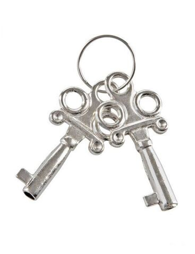 Металлические наручники с ключами (Цвет: серебро)