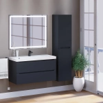 Тумба с раковиной Uperwood Tanos 100 см, подвесная, матовая, черная
