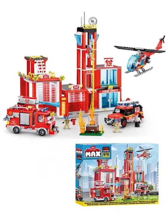 Конструктор Пожарный участок 976 деталей с мини фигурками