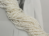 Жемчуг 3,1мм, рис "Майорка" белый (нить)