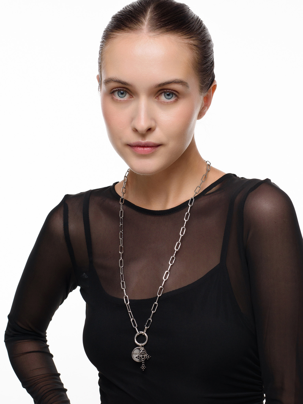 Цепь с черными крестом "Freedom"