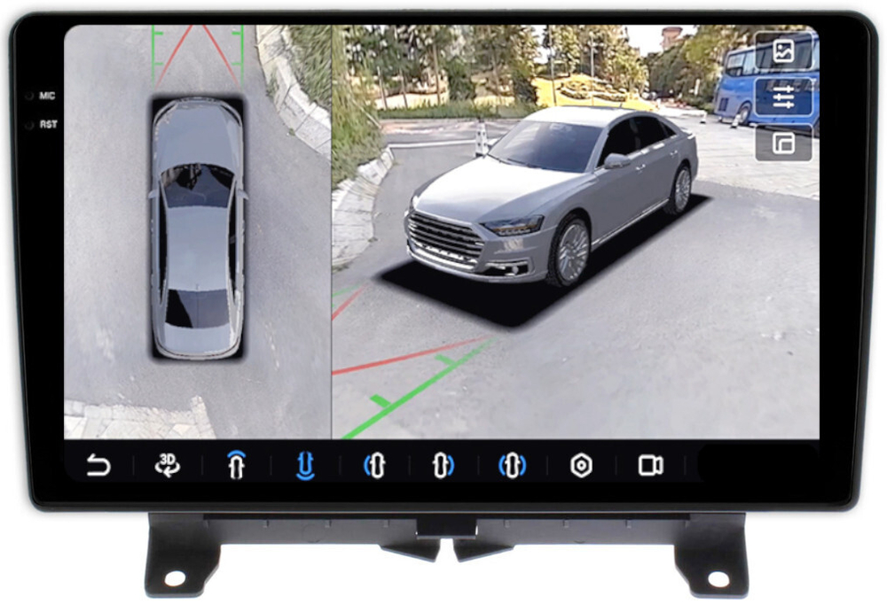 Магнитола для Range Rover Sport 1 2005-2009 - FarCar BX9-360-9610 монитор 9.5" 2K QLED на Android 13, 6Гб+128Гб, CarPlay, 4G SIM-слот, 4 камеры в комплекте