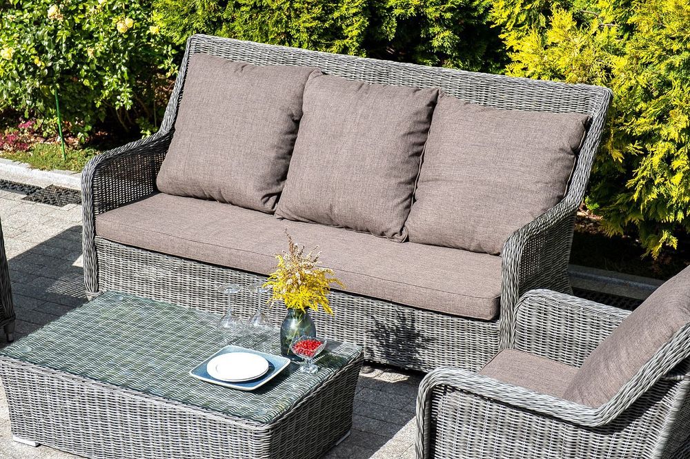 "Гляссе" лаунж-зона из искусственного ротанга, цвет графит